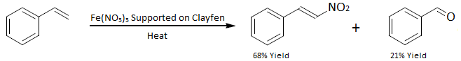 Direct nitration of styrene using FeNO3 on a Clayfen support.png