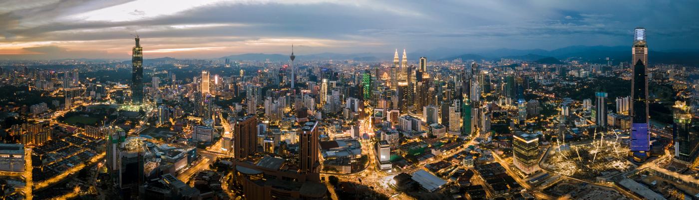 Panorama view of Kuala Lumpur in 2020
