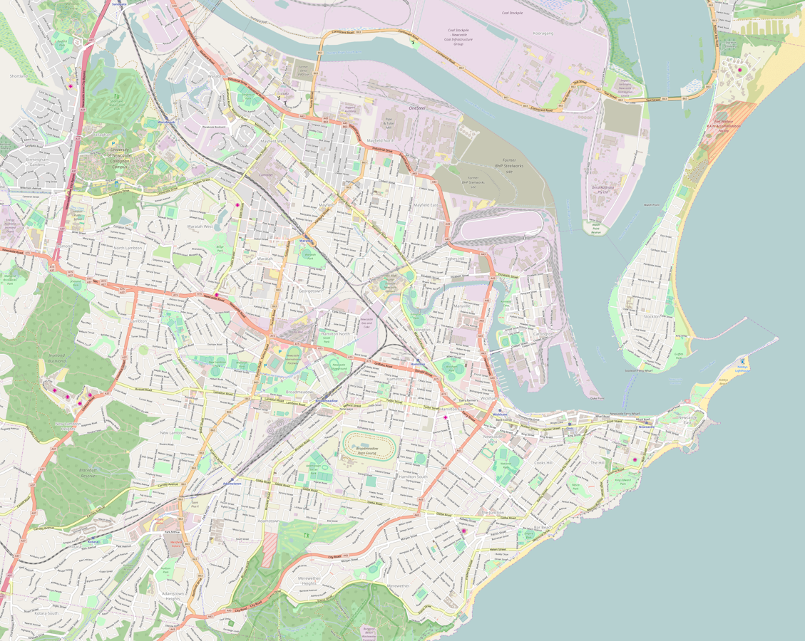 Newcastle%2C New South Wales Map 