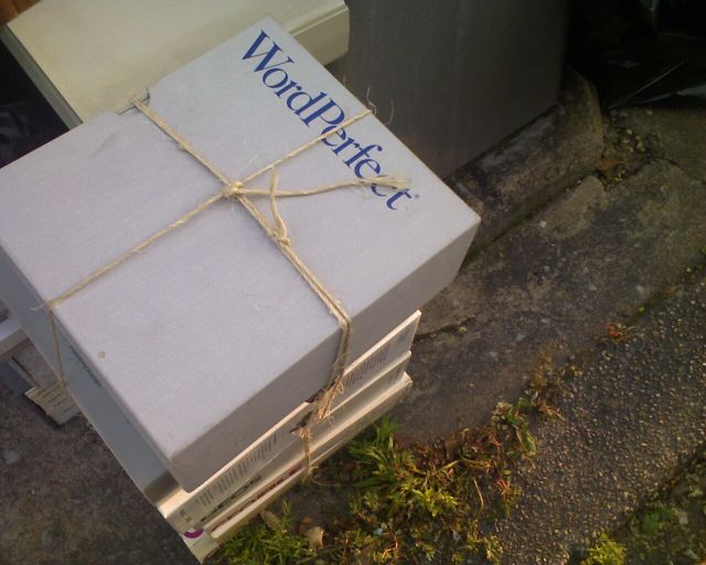 File:WordPerfect product box being discarded.jpg