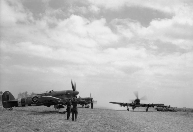 File:Typhoon IBs 198 Sqn RAF at Plumetot July 1944.jpg
