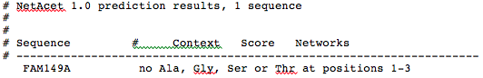 FAM149A NetAcet results