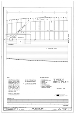'Tween Deck Plan, Section 2 of 5 - Ship BALCLUTHA, 2905 Hyde Street Pier, San Francisco, San Francisco County, CA HAER CAL,38-SANFRA,200- (sheet 24 of 69).png