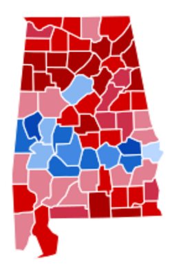 Alabama Presidential Election Results 2016.svg