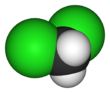 Spacefill model of deuterated dichloromethane
