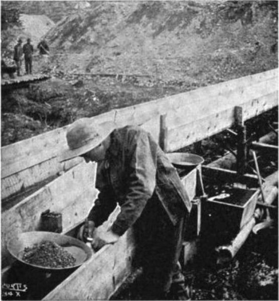 File:Taking gold out of a sluice box.jpg