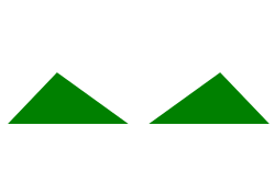 Two identical green triangles with the text "Image A" under them, all on a white background