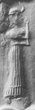 Ninshubur depicted in a cylinder seal impression (c. 2334–2154 BC)