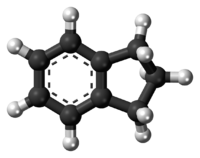 Ball-and-stick model of the indane molecule