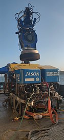 Image of ROV Jason on the deck of a ship.