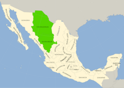 Symphyotrichum chihuahuense native distribution map: Chihuahua and Durango (Mexico)