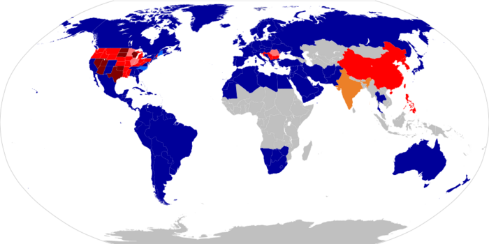 Laws regarding first-cousin marriage around the world.