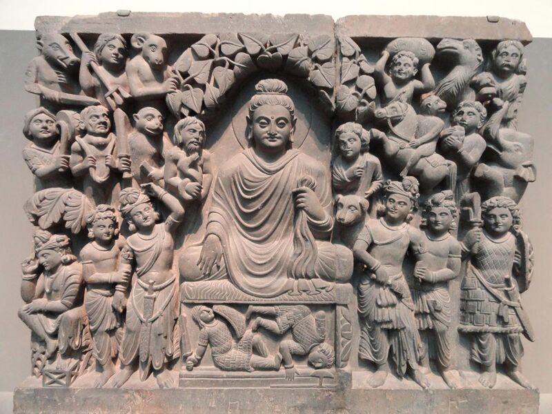 File:Four Scenes from the Life of the Buddha - Enlightenment - Kushan dynasty, late 2nd to early 3rd century AD, Gandhara, schist - Freer Gallery of Art - DSC05124.JPG