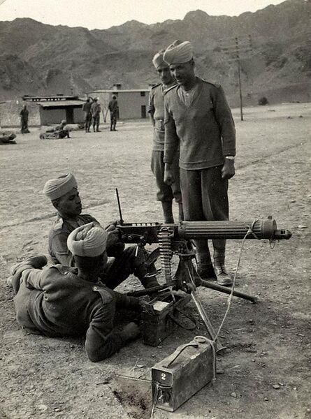 File:Indian Army Vickers machine gun section, North West Frontier, India, 1940 (c).jpg