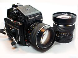 Mamiya M645 1000S with Sekor C 80mm F1.9 lens mounted, and Sekor C 45mm F2.8 lens.jpg