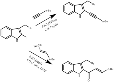 Possible next step synthesis reactions working with the 2-iodoindoles from the Fukuyama Synthesis.