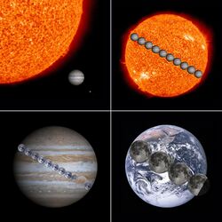 SolarSystem OrdersOfMagnitude Sun-Jupiter-Earth-Moon.jpg