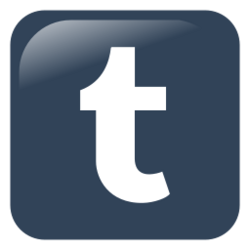 The tumblr logo: a lowercase t on a navy blue background