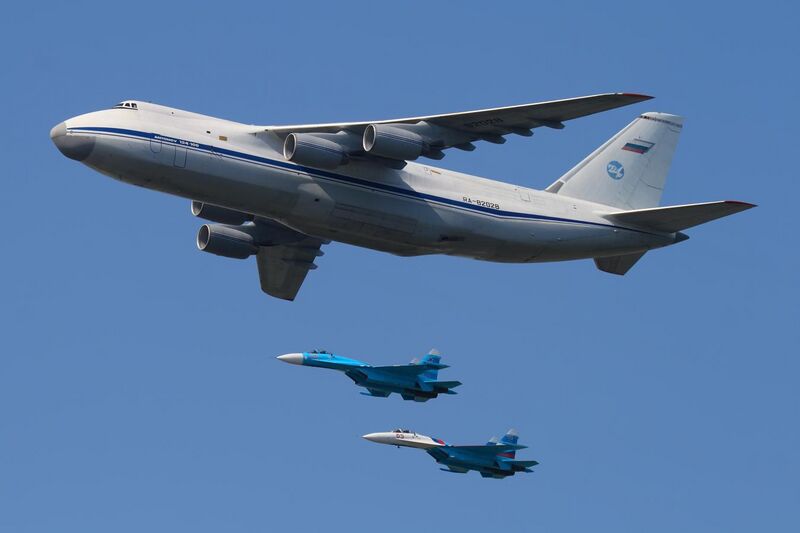 File:An-124 RA-82028 in formation with Su-27 09-May-2010.jpg