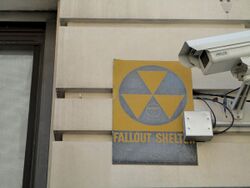 Fallout shelter sign on a building.JPG