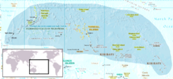 Map of Yap, Palau, and nearby islands.