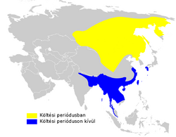 Phylloscopus fuscatus distribution map.png