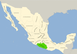 Symphyotrichum hintonii native distribution map: Mexico — Guerrero.