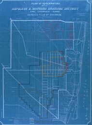 A blueprint of Fort Lauderdale, Florida, and the surrounding Everglades to the west divided into lots for potential sale, featuring the canal systems