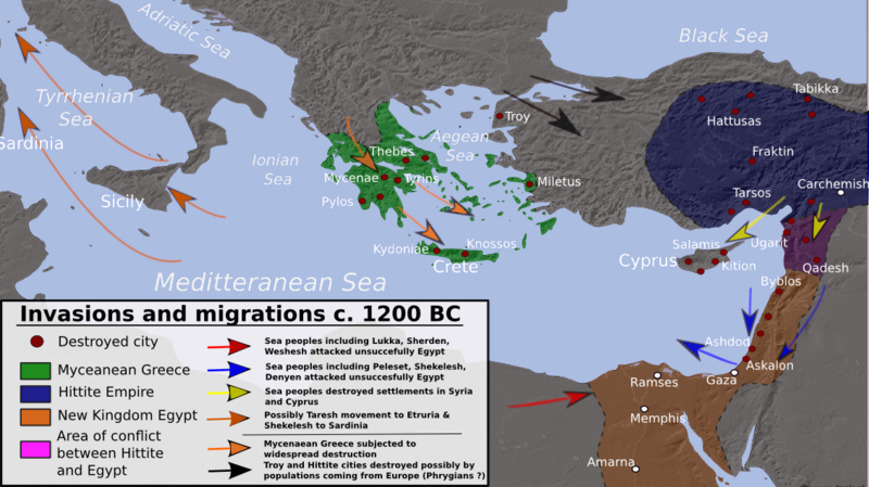 File:Invasions, destructions and possible population movements during the Bronze Age Collapse, ca. 1200 BC.png