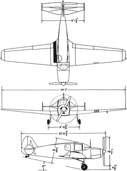 3-view line drawing of the Bellanca Cruisemaster