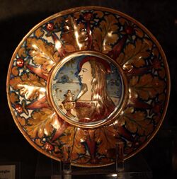 Bottega di maestro giorgio andreoli, coppa a rilievo con la maddalena, 1530-40 circa.JPG