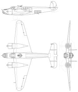 Caproni Ca 135 bis 3-view line drawing.svg