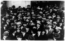 Curb brokers in Wall Street, New York City, 1920.jpg