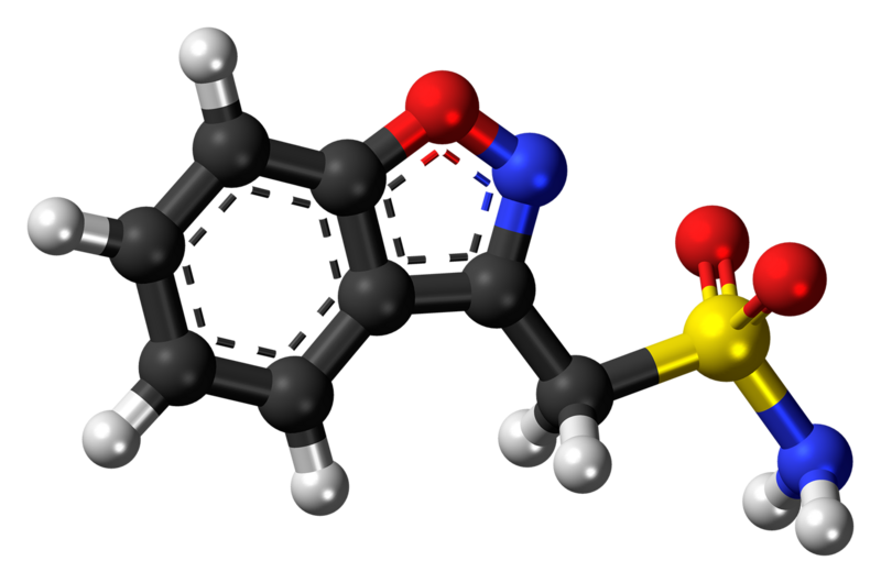 File:Zonisamide molecule ball.png