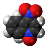 Space-filling model of the 4-nitroquinoline 1-oxide molecule