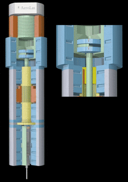 Luftgelagerte Hochfrequenz-Bohrspindel mit integriertem Vorschub (mehrfach patentiert).gif