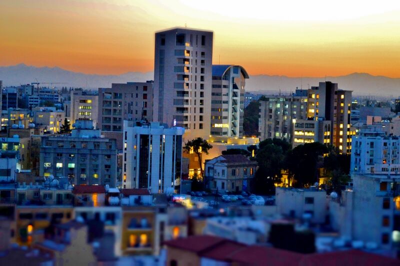 File:Nicosia Financial quarter just after sunset Nicosia Republic of Cyprus.jpg