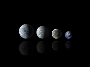 Relative sizes of all of the habitable-zone planets discovered to date alongside Earth.jpg