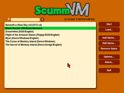 The ScummVM GUI with the "modern remastered" skin.png