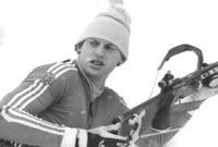 East German athlete using a grip action straight pull rifle, 1984.