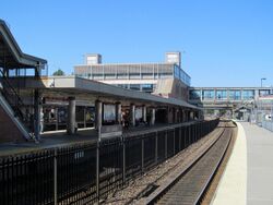JFK UMass station viewed from commuter rail platform, April 2016.JPG