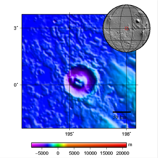 File:Nicholson crater on Mars - topography map.png