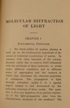 First page to Molecular Diffraction of Light (1922)