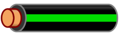 Wire black green stripe.svg