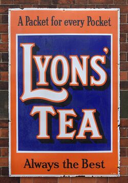 Lyons Tea enamel sign at the GCR.jpg