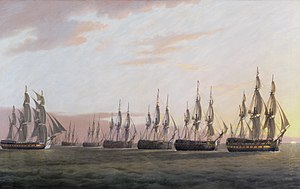 The East Indiaman General Goddard capturing Dutch East Indiamen, June 1795, by Thomas Luny.jpg