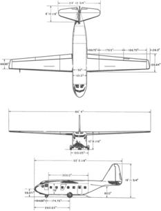 3-view line drawing of the Chase YG-18A