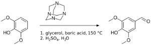 Duff reaction syringaldehyde.svg