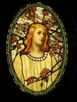 Girl with Cherry Blossoms - Tiffany Glass & Decorating Company, c. 1890.JPG