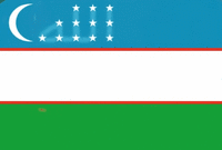 The 12 stars in the Flag of Uzbekistan form the inscription "Allah" in Arabic script